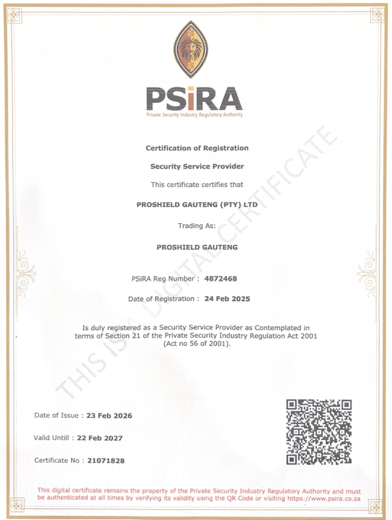 Proshield PSIRA Document